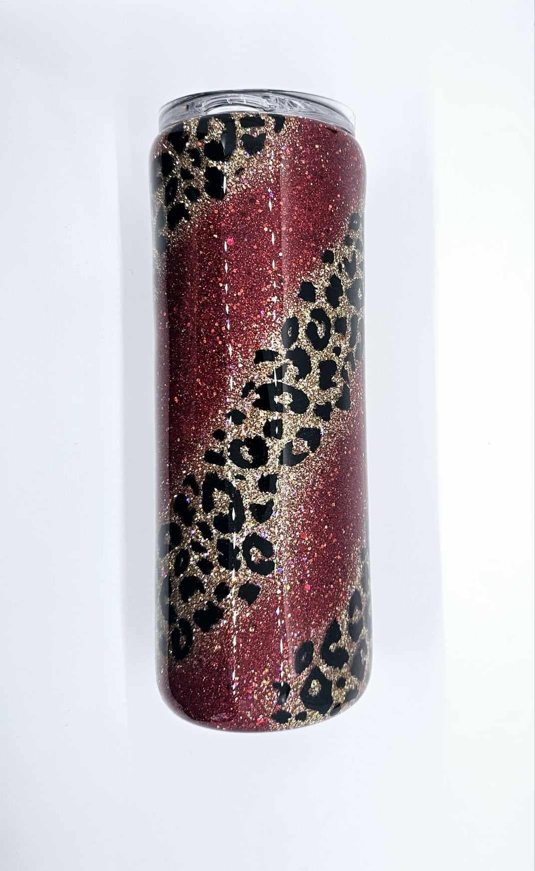 RED AND GOLD WITH LEOPARD PRINT TUMBLER