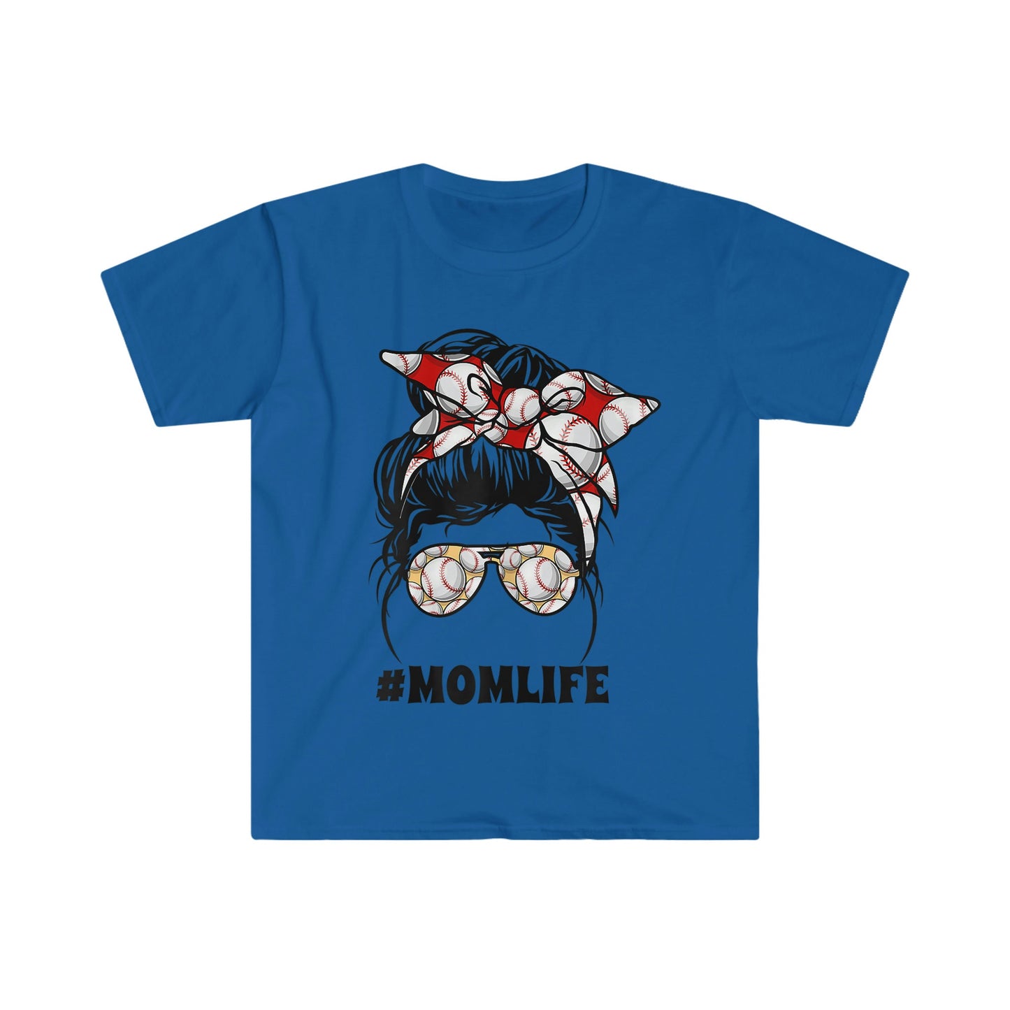MESSY BUN SOFTBALL MOM LIFE T-SHIRT
