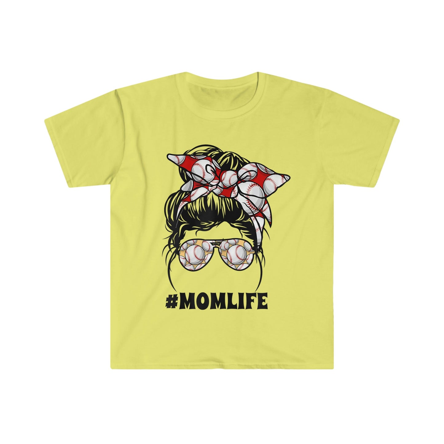 MESSY BUN SOFTBALL MOM LIFE T-SHIRT