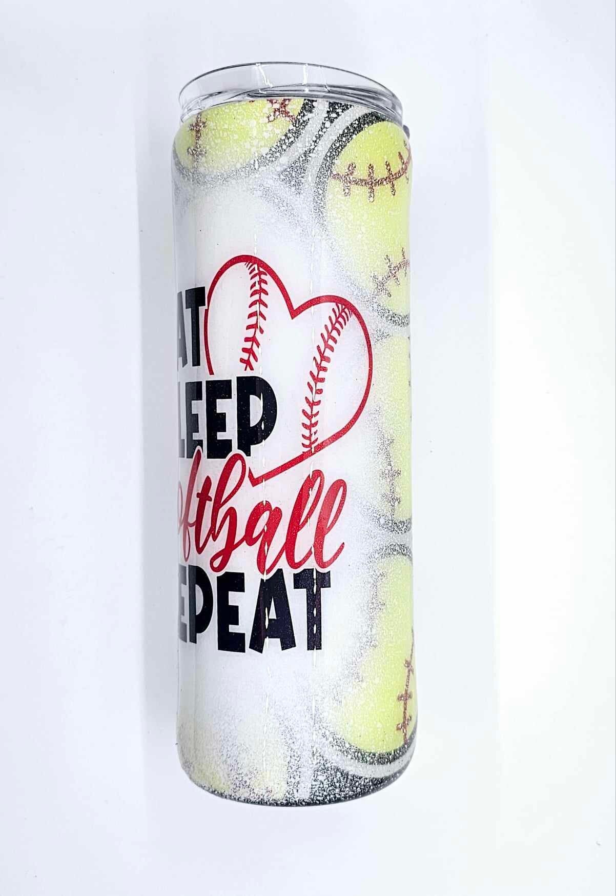 EAT, SLEEP, SOFTBALL, REPEAT TUMBLER