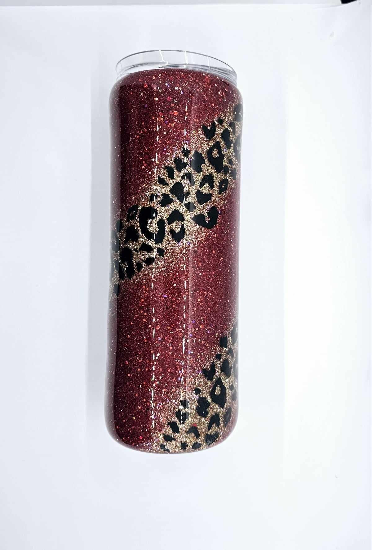 RED AND GOLD WITH LEOPARD PRINT TUMBLER