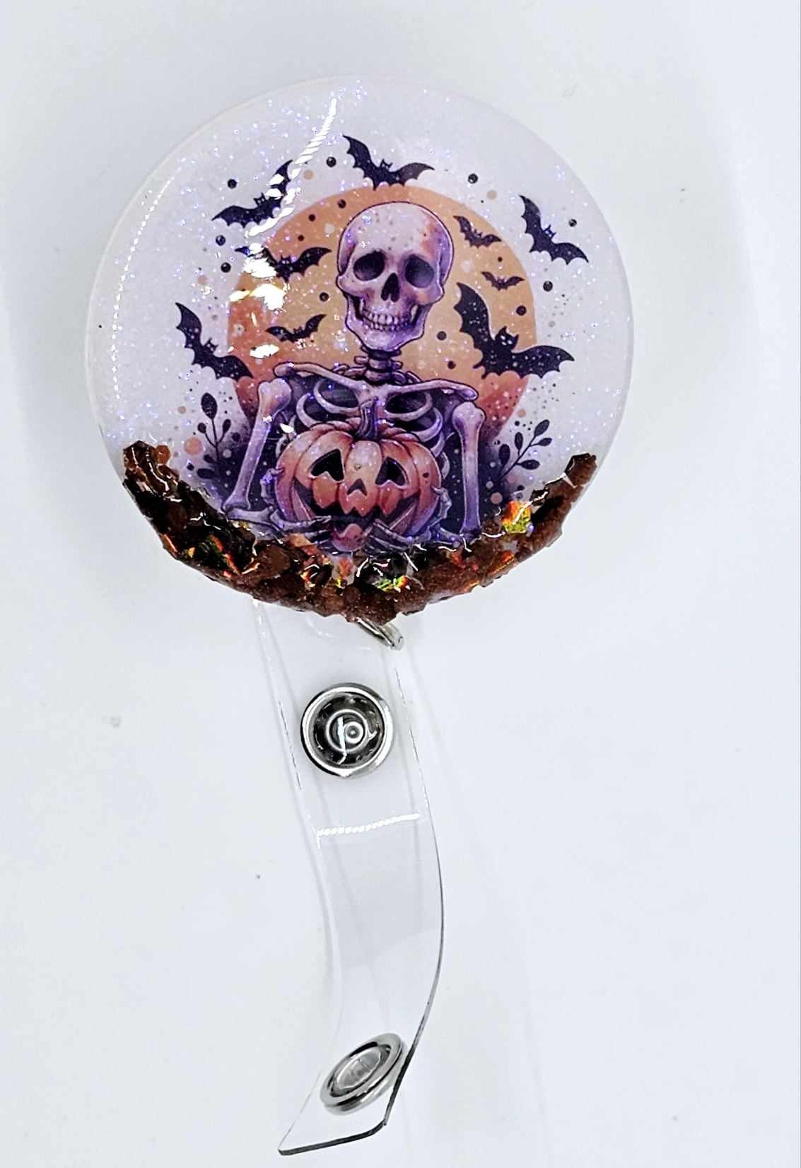 SKELETON, PUMPKIN AND BATS BADGE REEL