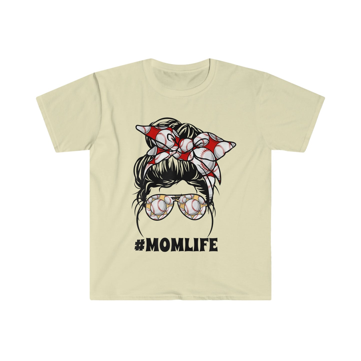 MESSY BUN SOFTBALL MOM LIFE T-SHIRT