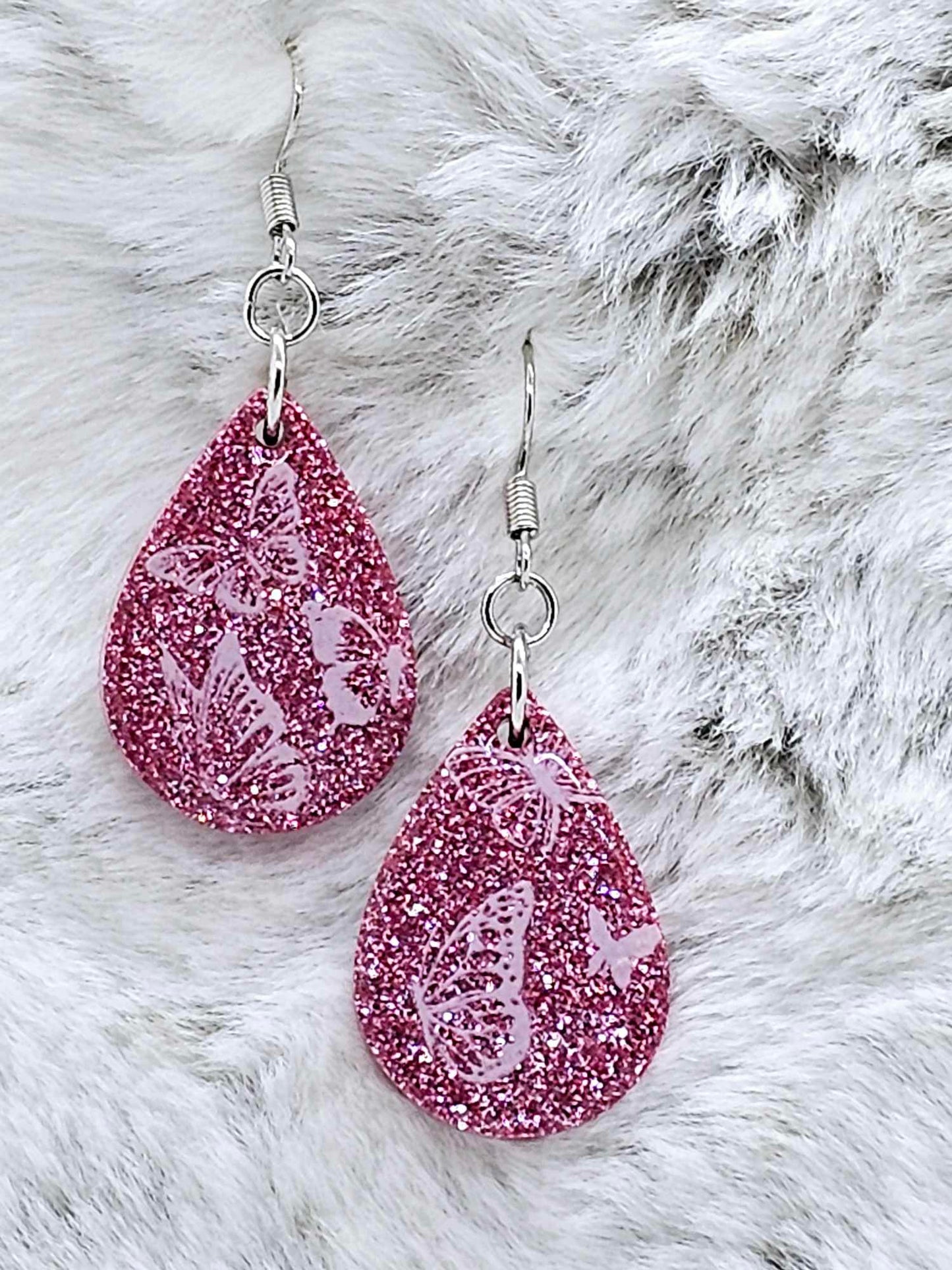 BUTTERFLY PRINT RESIN EARRINGS