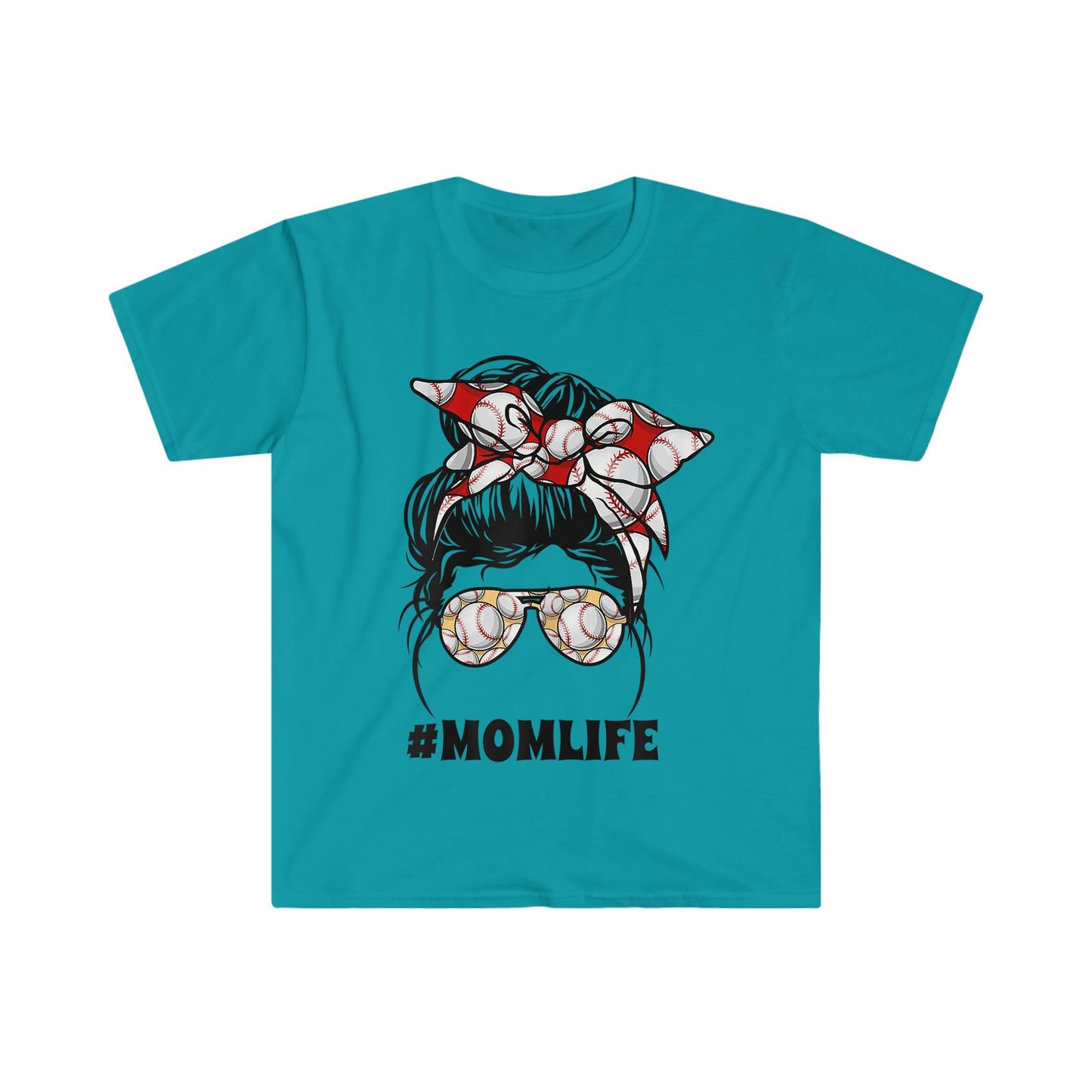 MESSY BUN SOFTBALL MOM LIFE T-SHIRT