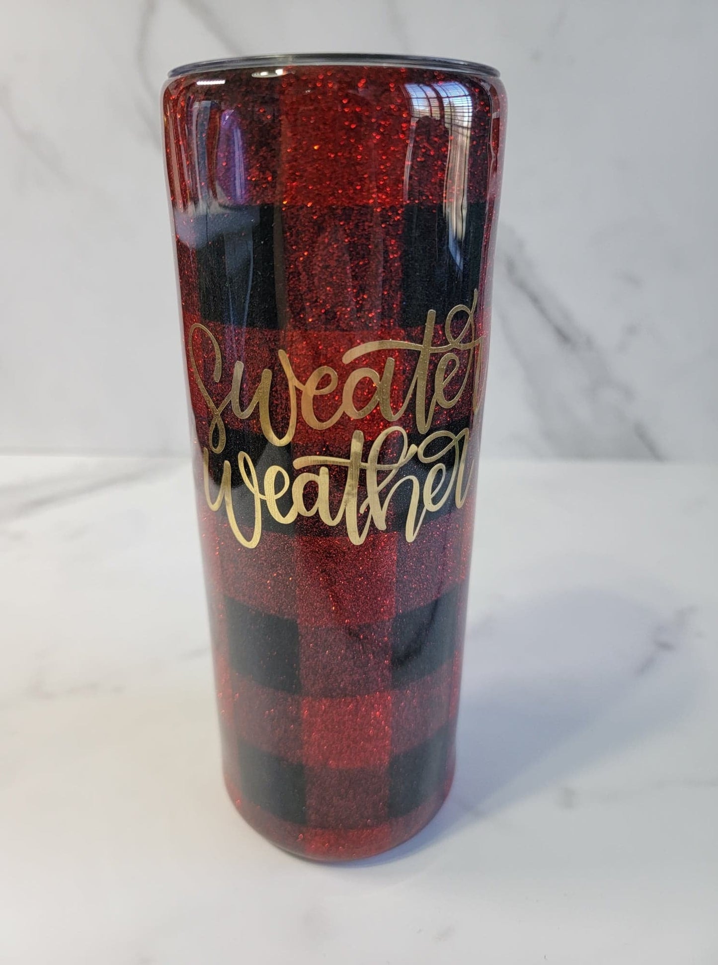 BUFFALO PLAID SWEATER WEATHER TUMBLER