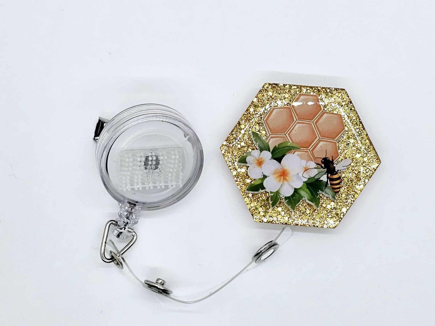 BEE AND HONEYCOMB BADGE REEL