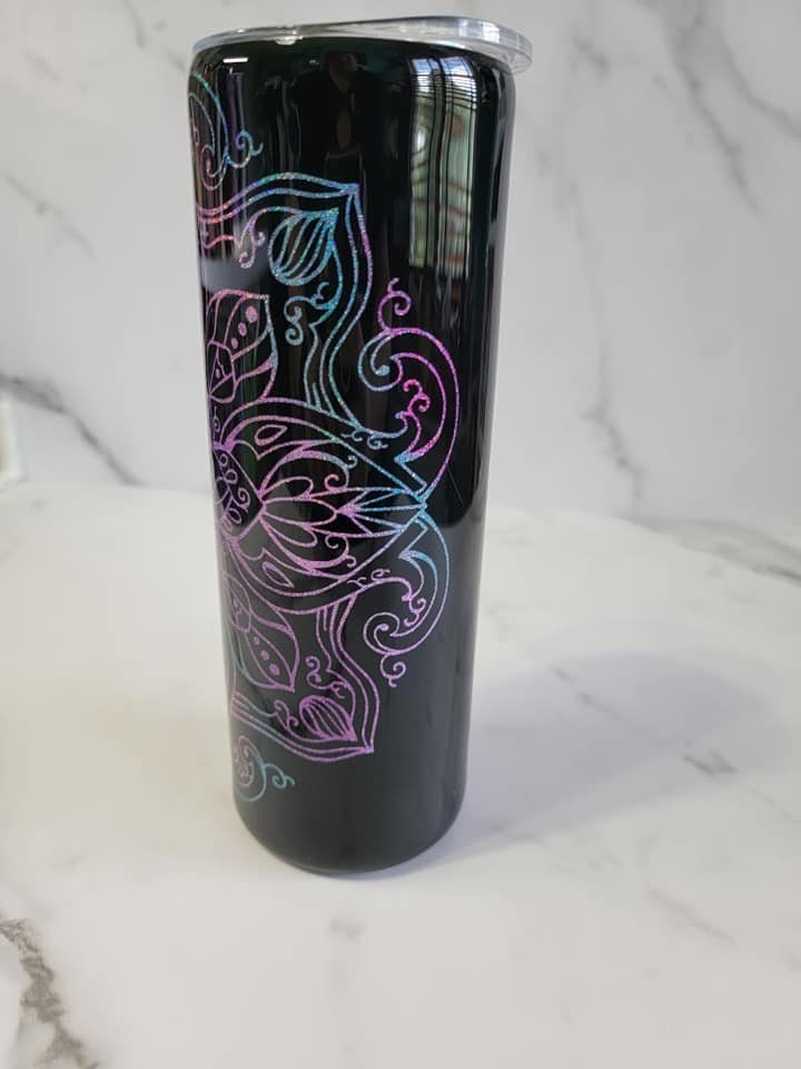MULTICOLORED MANDALA PEEK A BOO TUMBLER