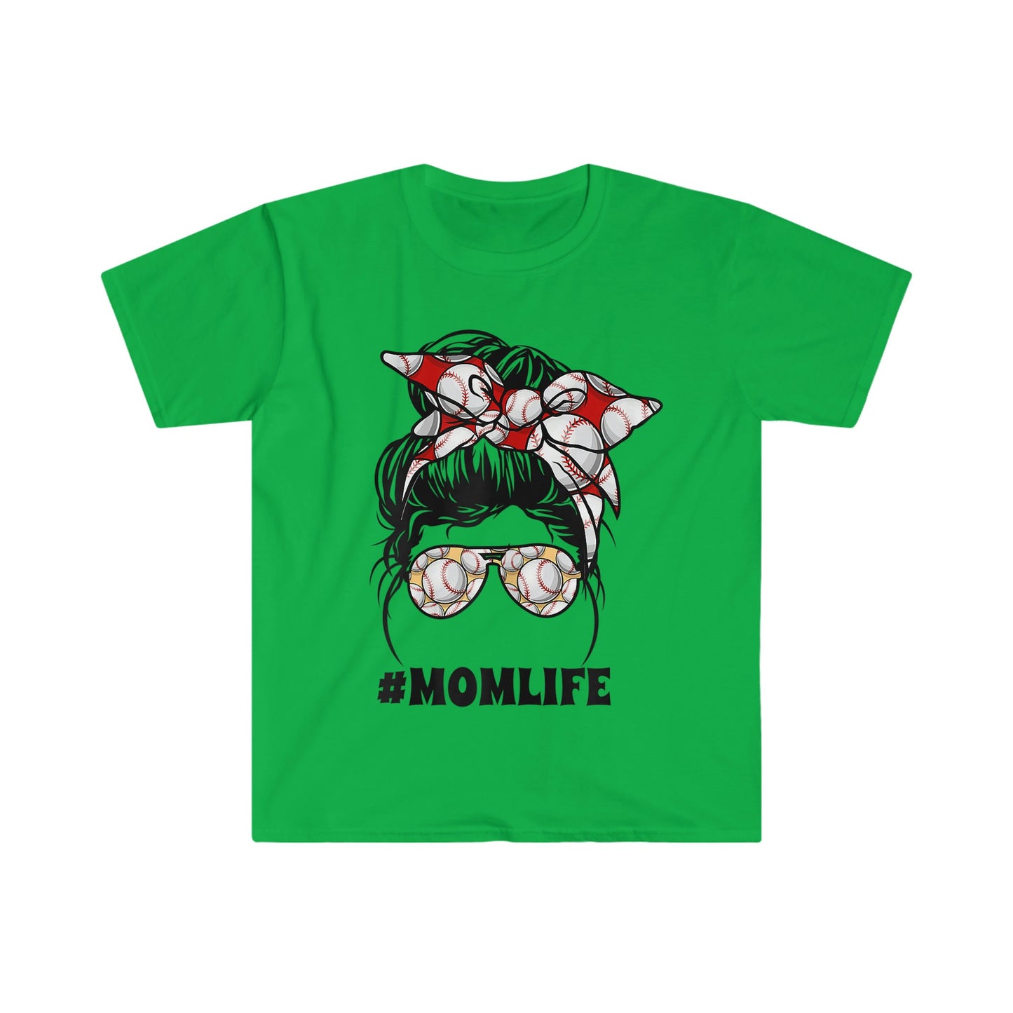 MESSY BUN SOFTBALL MOM LIFE T-SHIRT