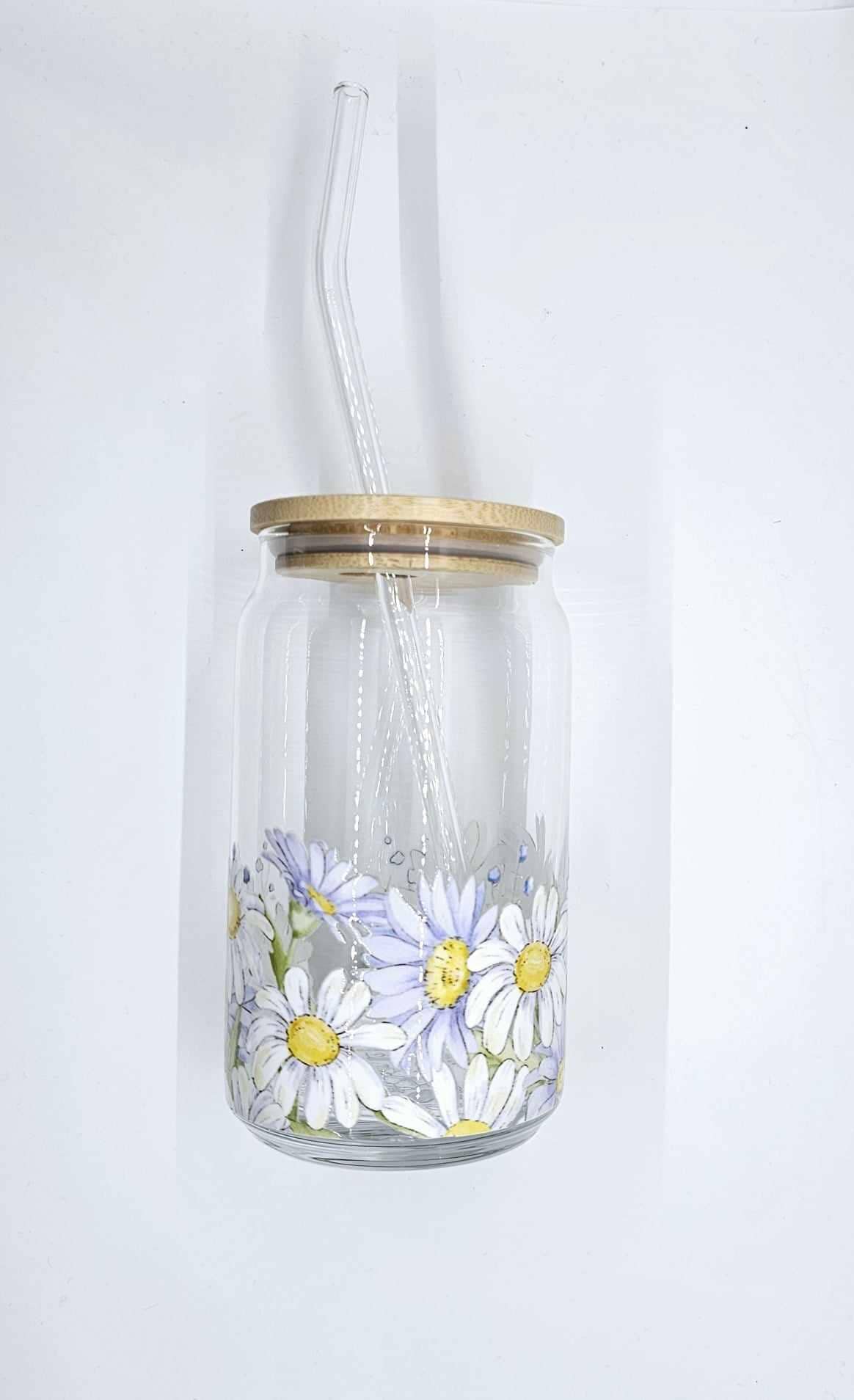 DAISY GLASS CAN TUMBLER
