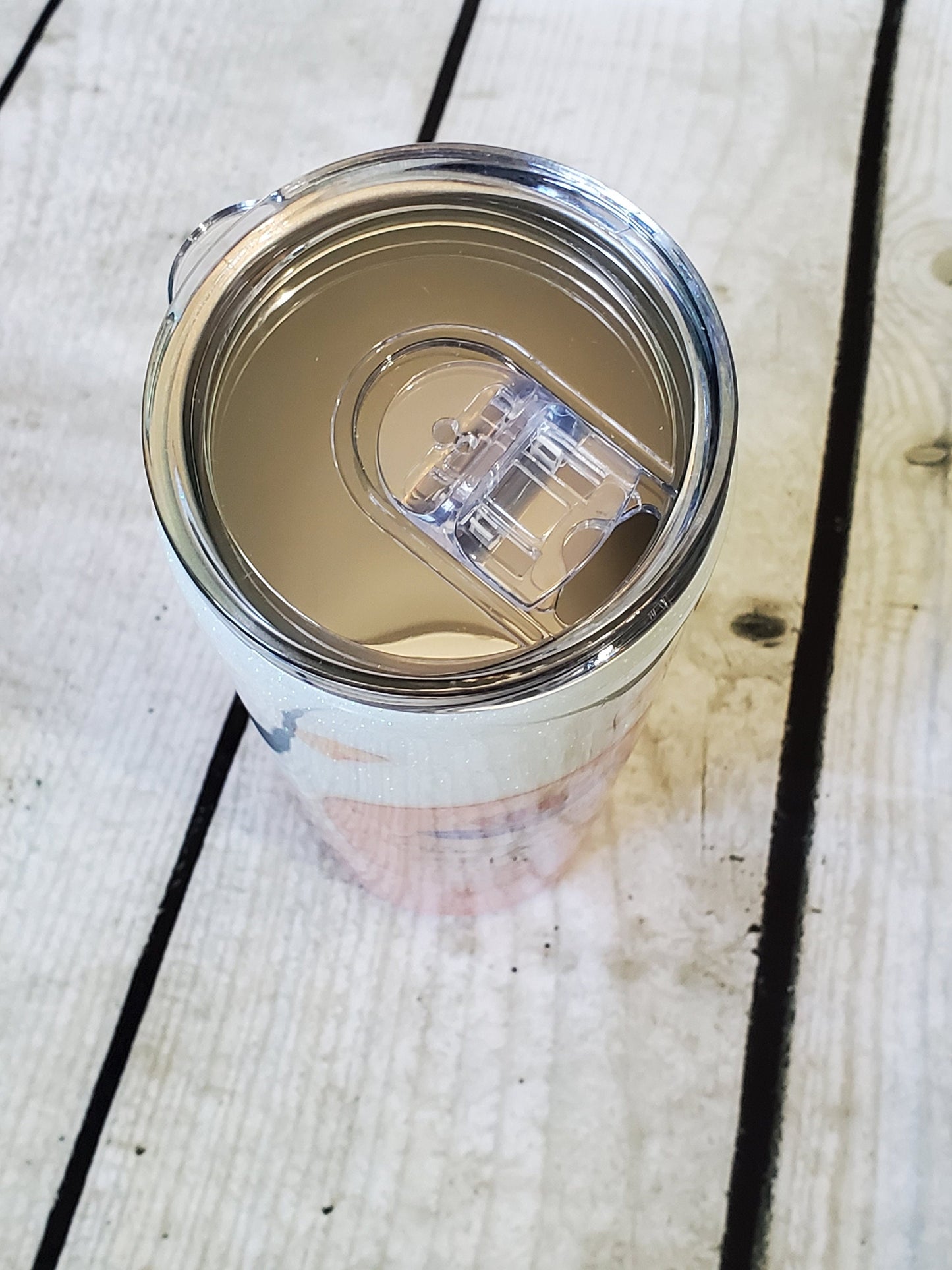 CROWN ROYAL PEACH GLITTER TUMBLER