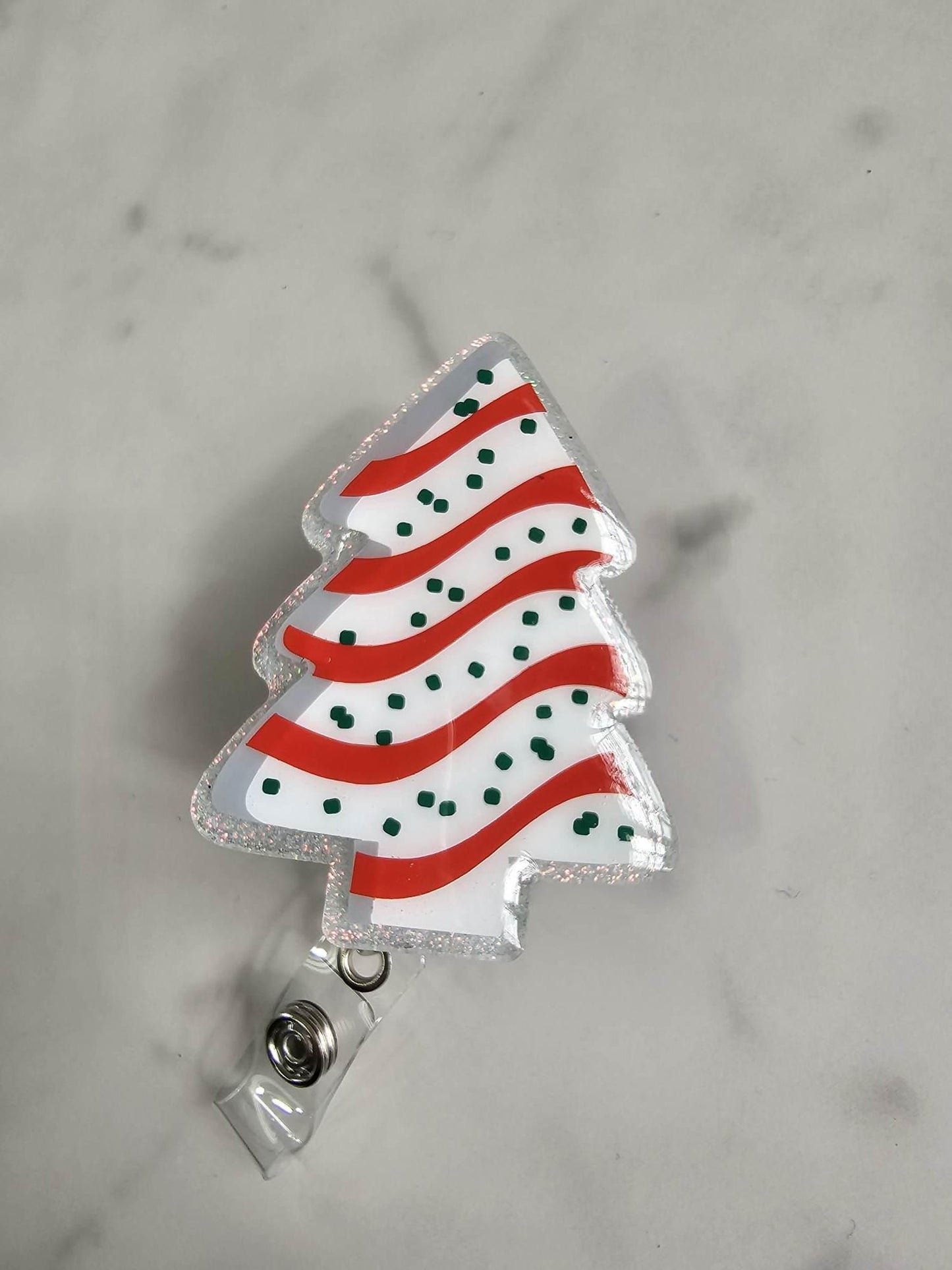 CHRISTMAS TREE CAKE BADGE REEL