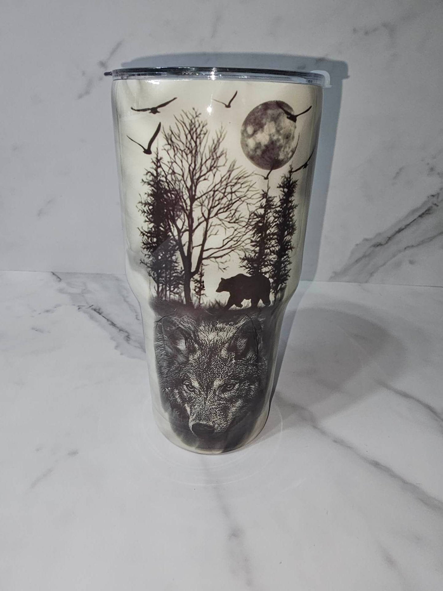 WOLF TATTOO SMOKE EFFECT TUMBLER