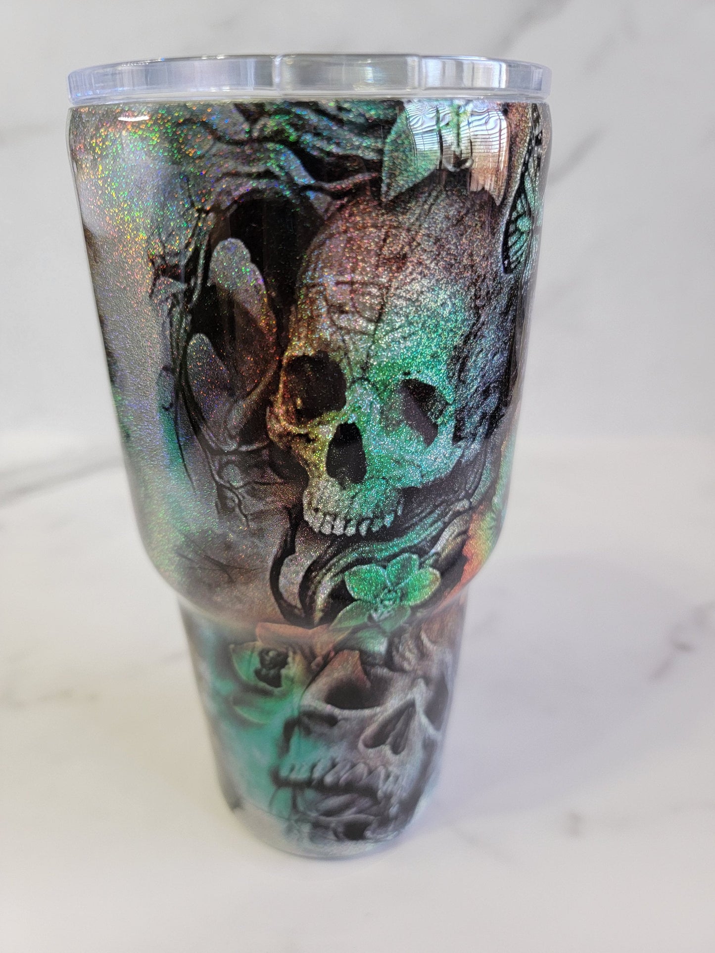 SKULL/WOMAN TATTOO TUMBLER