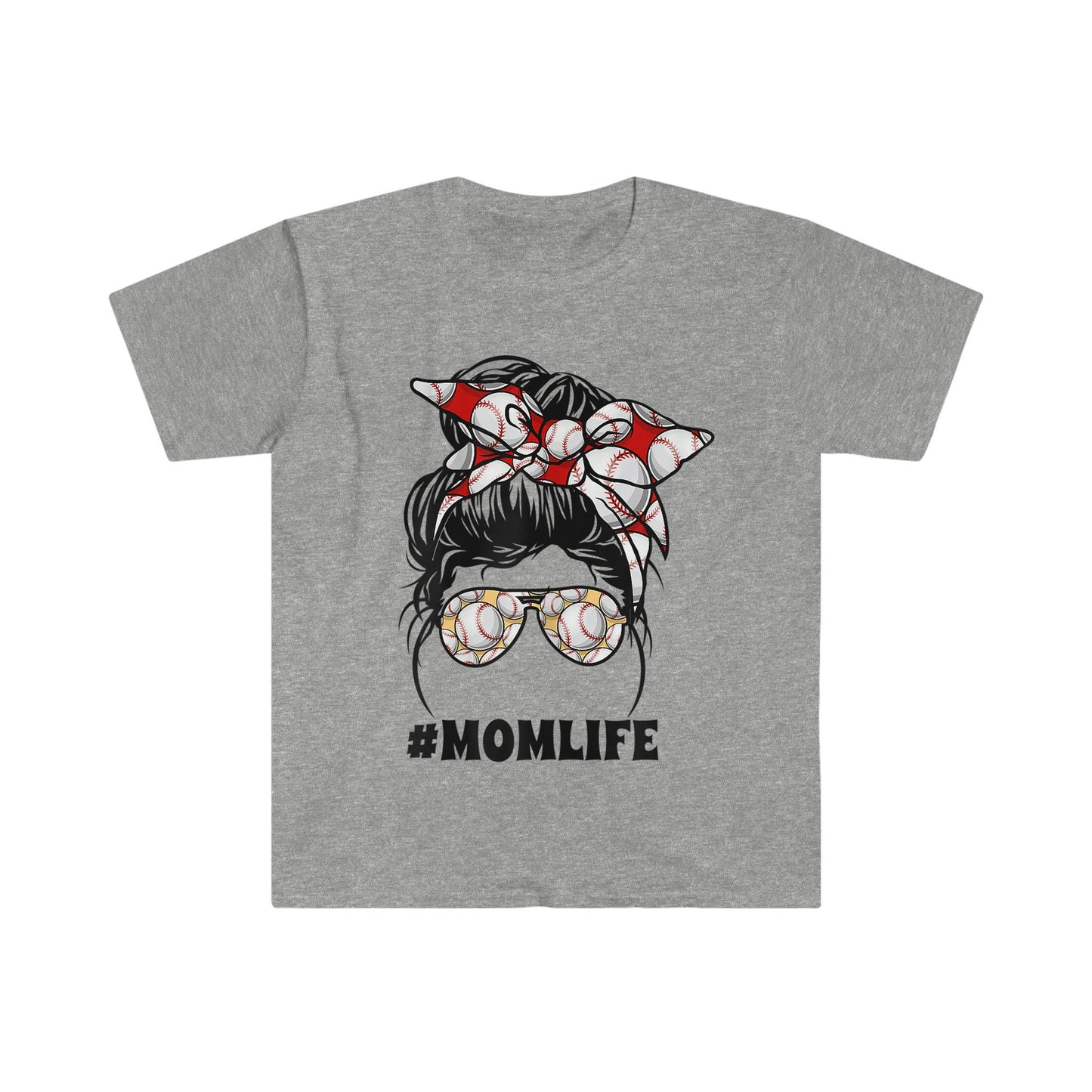 MESSY BUN SOFTBALL MOM LIFE T-SHIRT