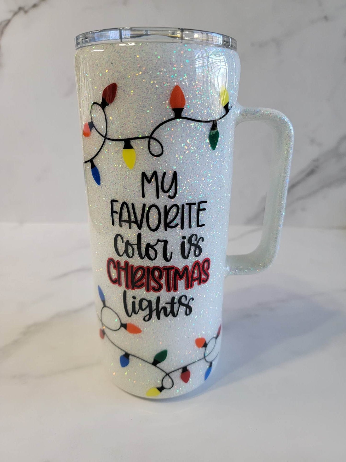 MY FAVORITE COLOR IS CHRISTMAS LIGHTS TUMBLER