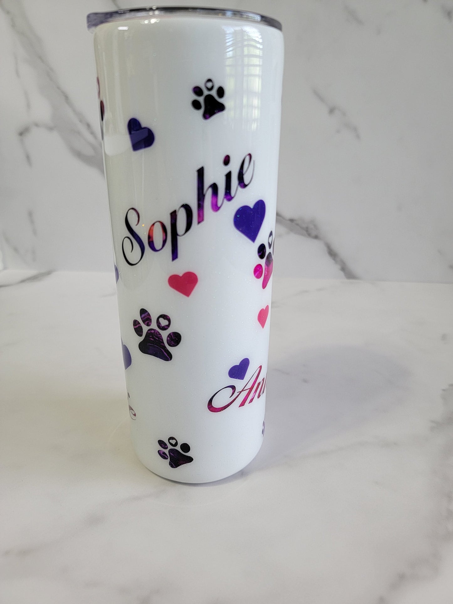 PAW PRINT AND HEARTS TUMBLER