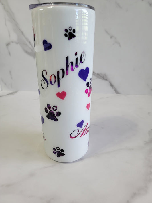 PAW PRINT AND HEARTS TUMBLER