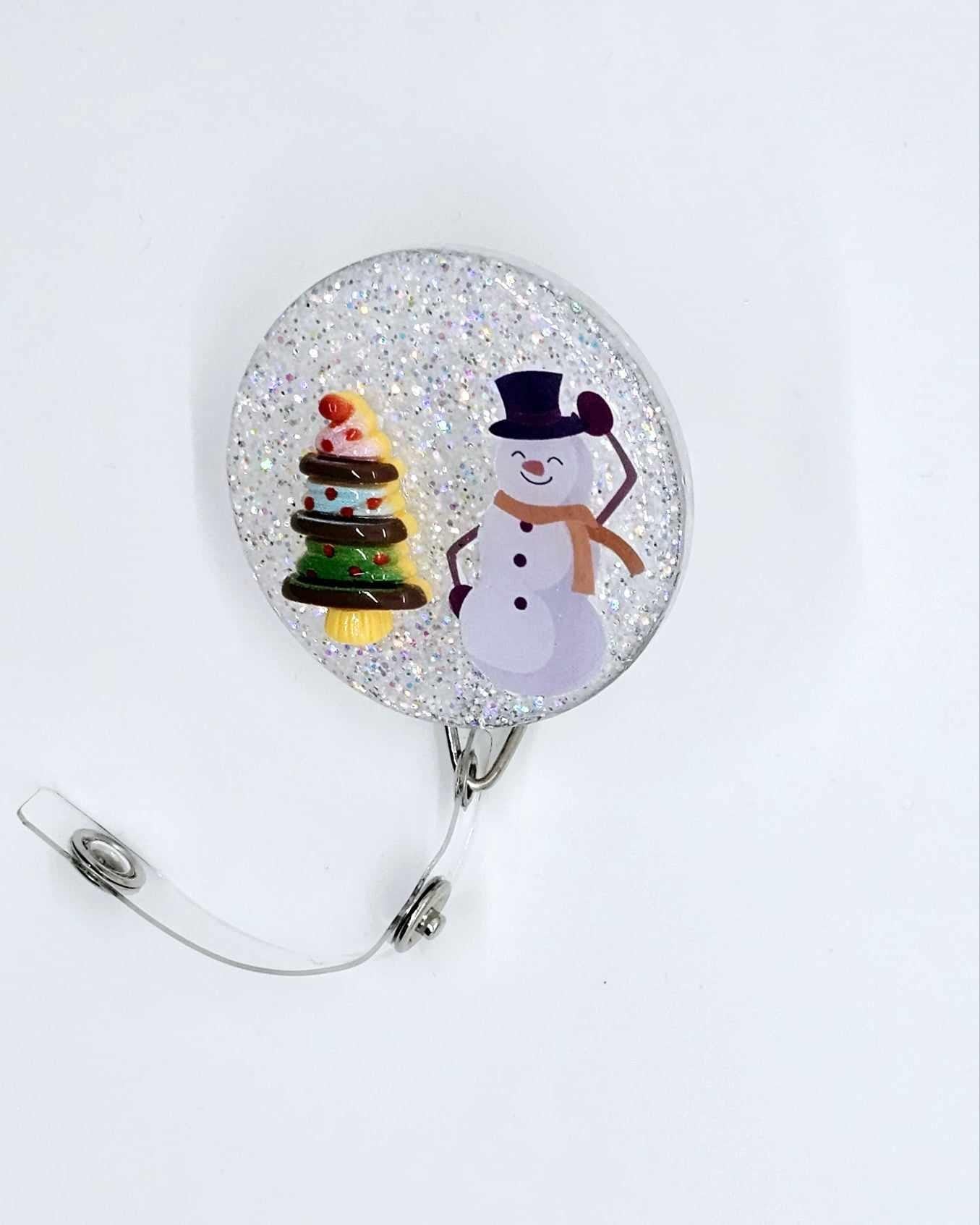 SNOWMAN AND CHRISTMAS TREE 3D BADGE REEL