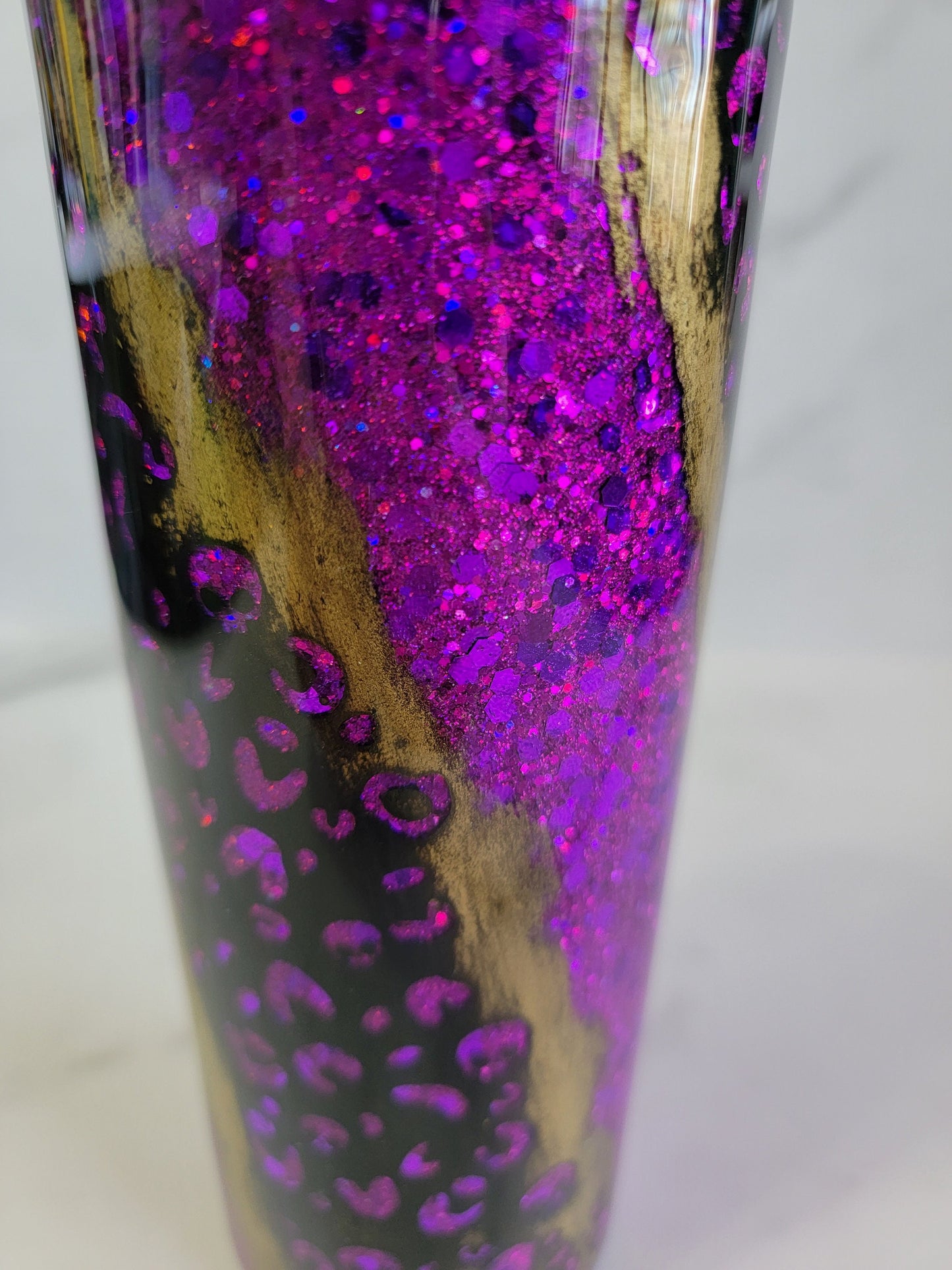 SKULL LEOPARD PRINT DISTRESSED TUMBLER
