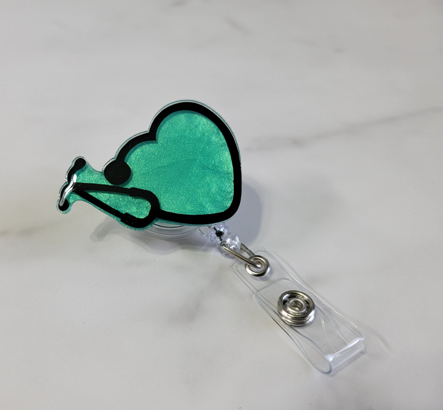 HEART AND STETHOSCOPE BADGE REEL