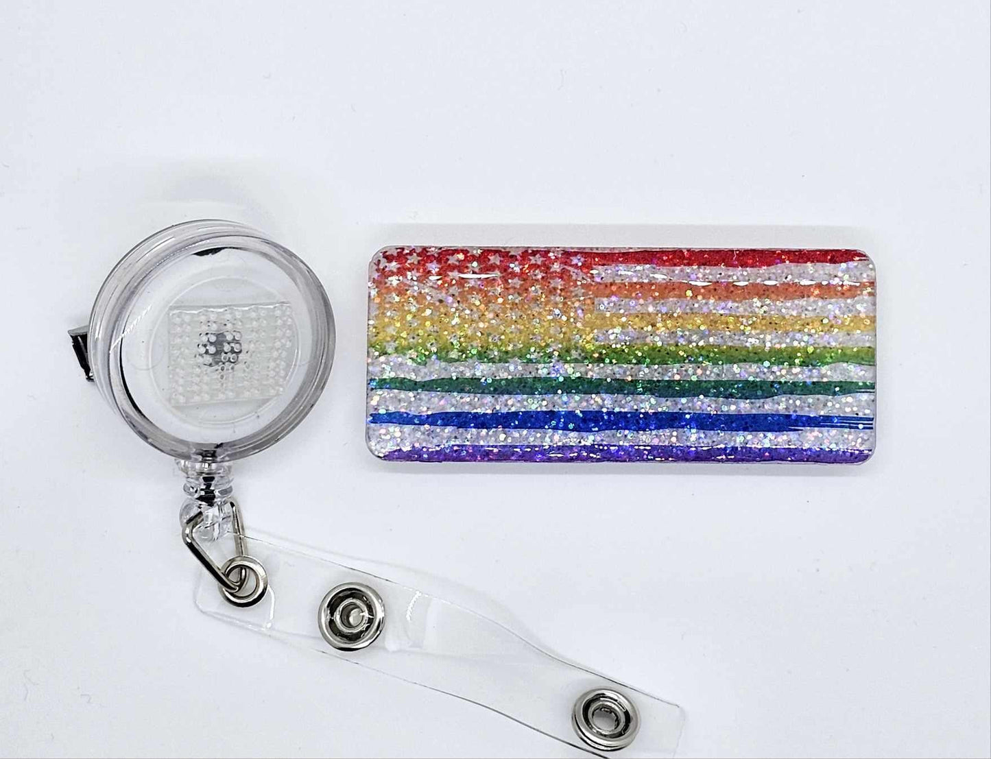 PRIDE DISTRESSED FLAG BADGE REEL