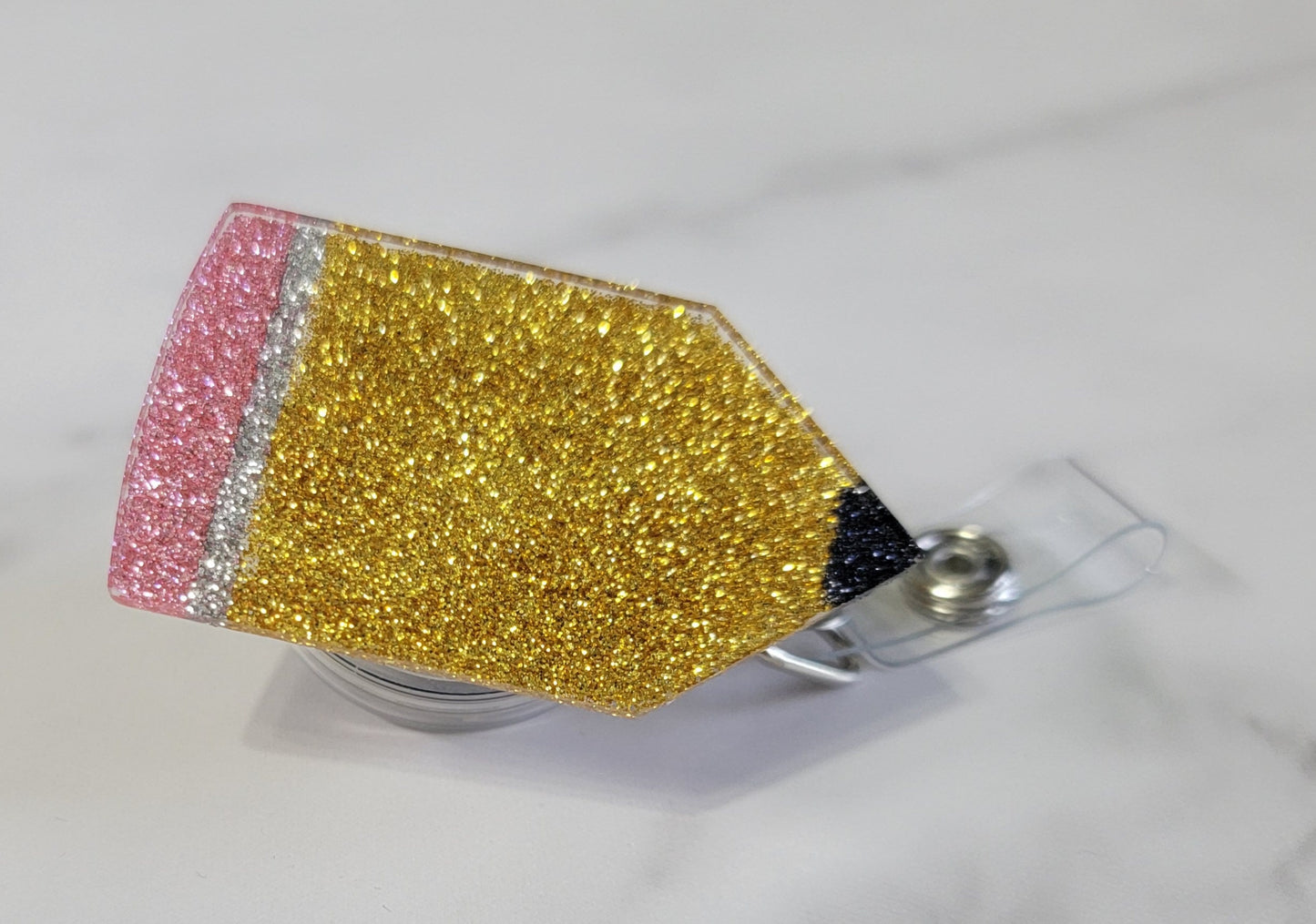 GLITTER PENCIL BADGE REEL