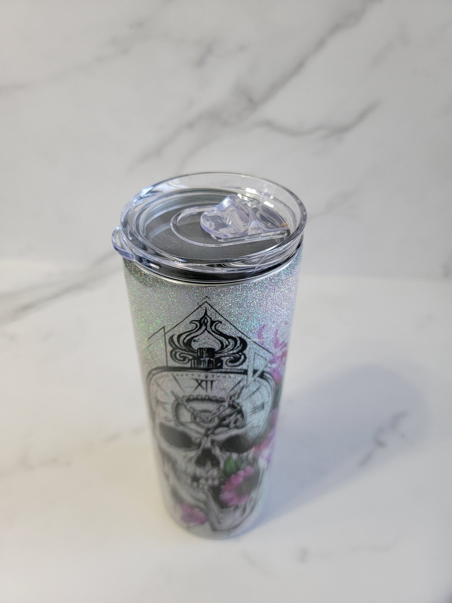 SKULL/CLOCK TATTOO TUMBLER