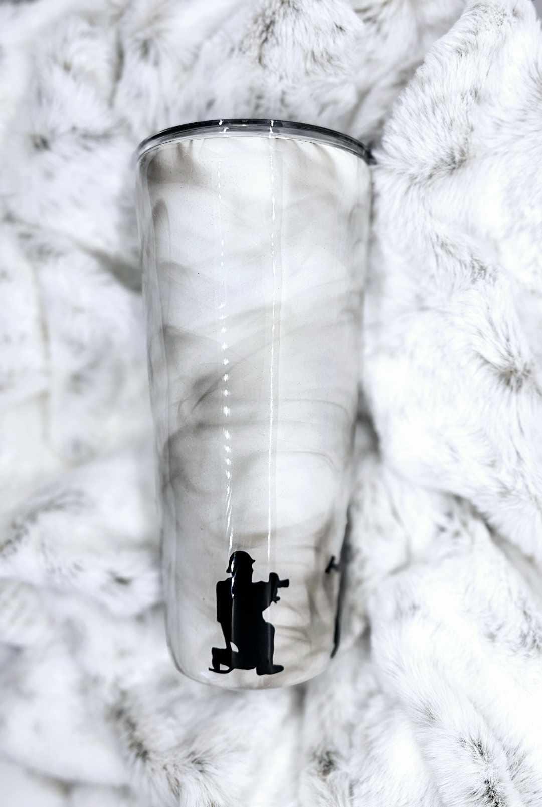 FIREFIGHTER SMOKE TUMBLER W/SILHOUETTES