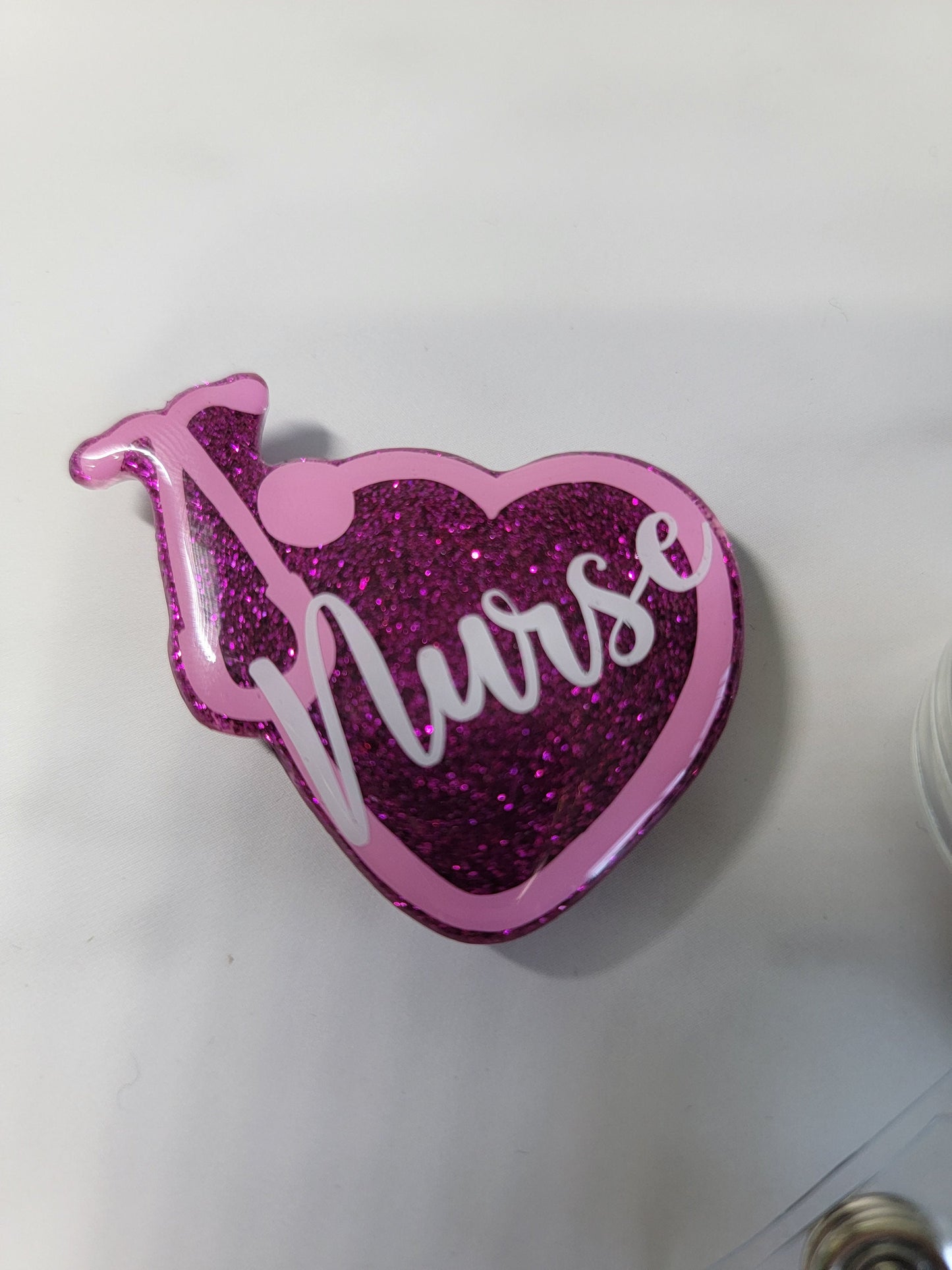 HEART AND STETHOSCOPE BADGE REEL