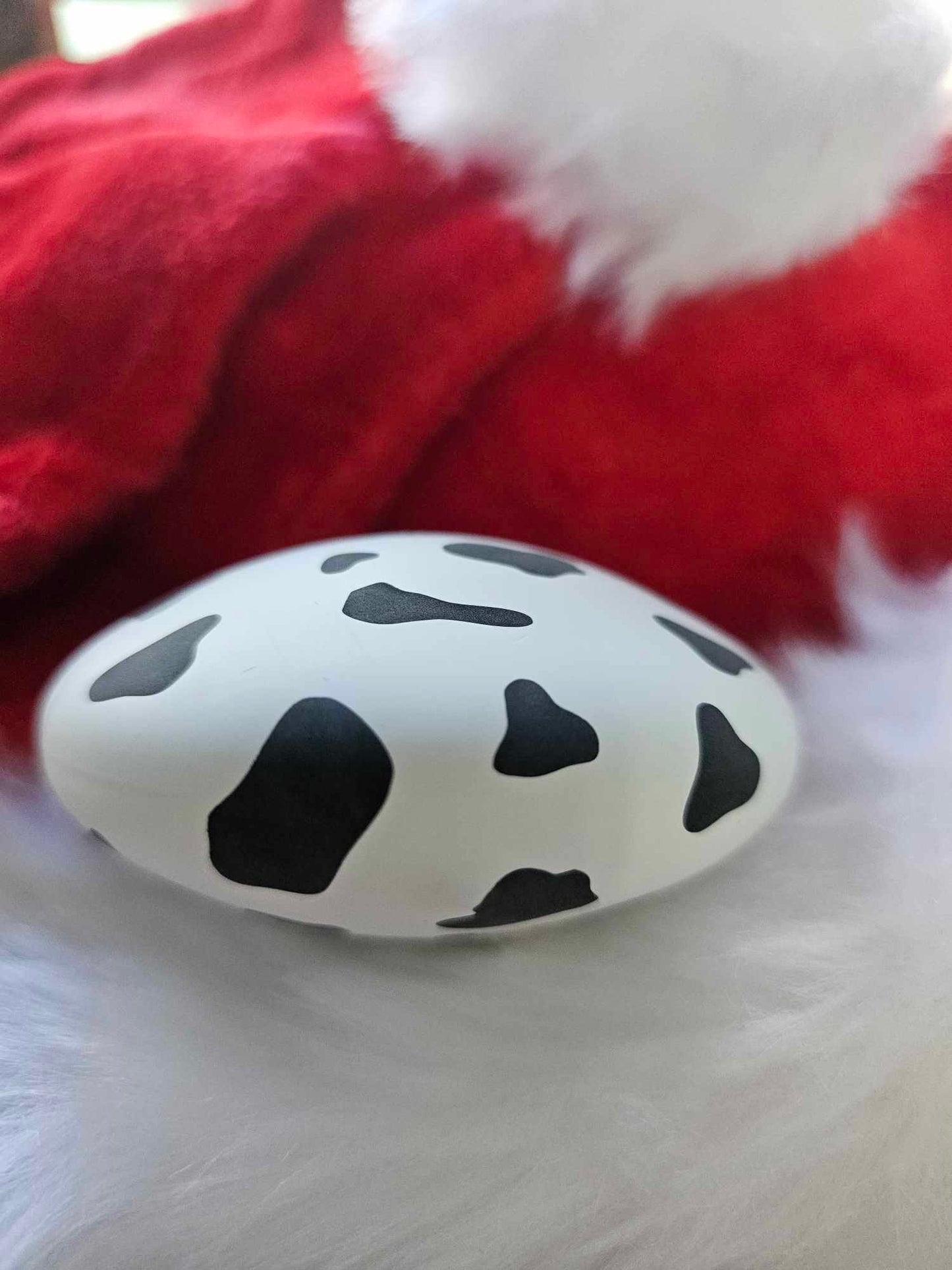 COW PRINT CHRISTMAS ORNAMENT