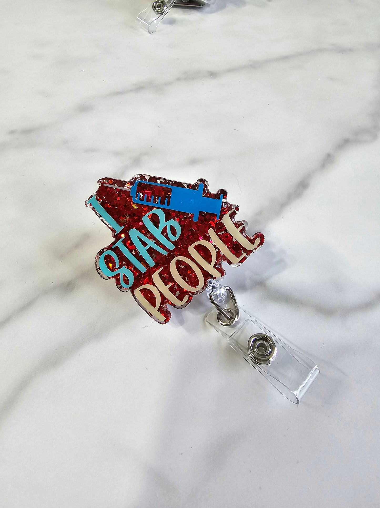 I STAB PEOPLE BADGE REEL