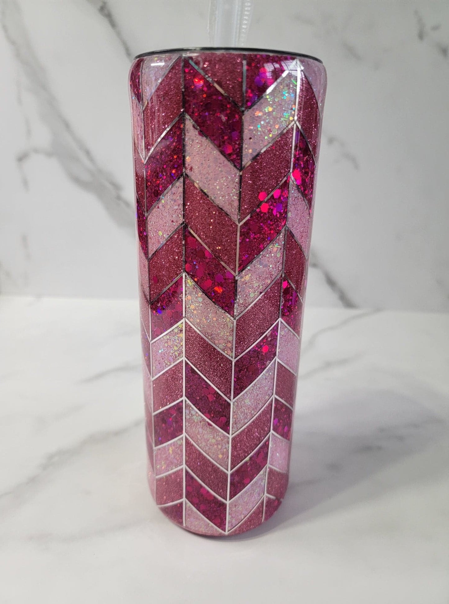 TANGRAM GLITTER TUMBLER