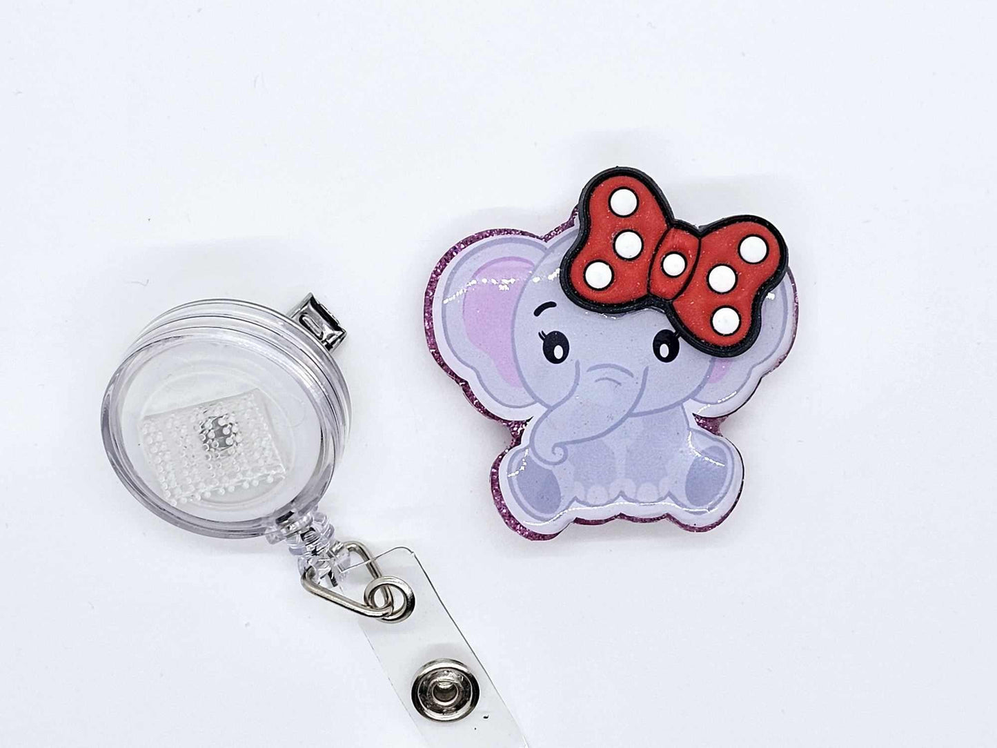 ELEPHANT WITH 3D BOW BADGE REEL