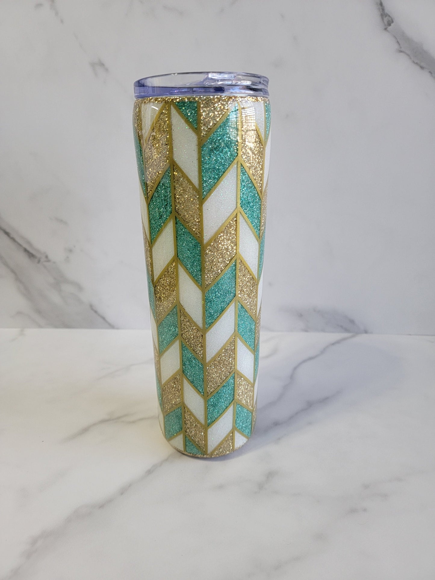 TANGRAM GLITTER TUMBLER