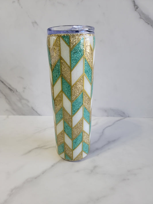 TANGRAM GLITTER TUMBLER