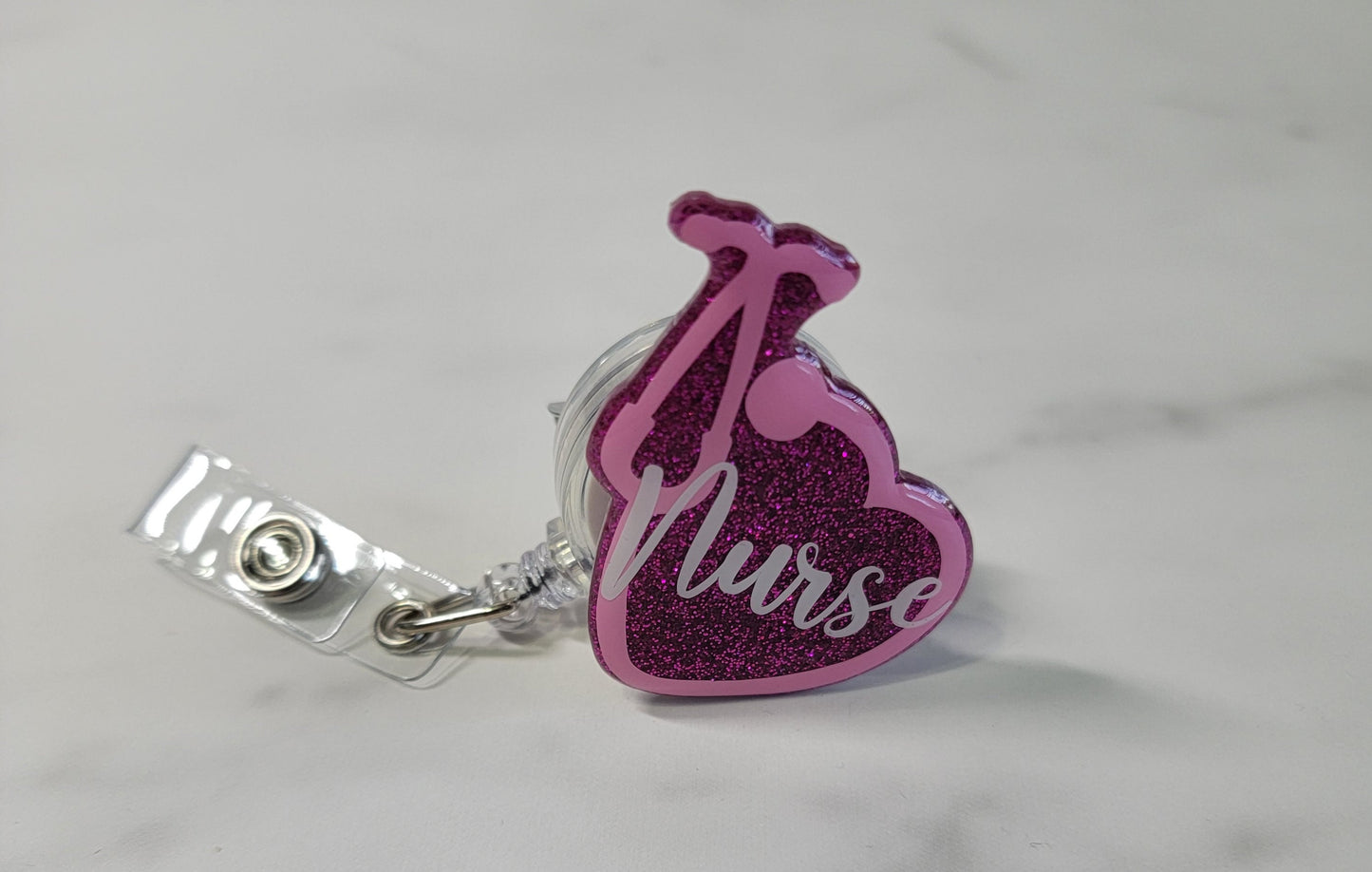 HEART AND STETHOSCOPE BADGE REEL