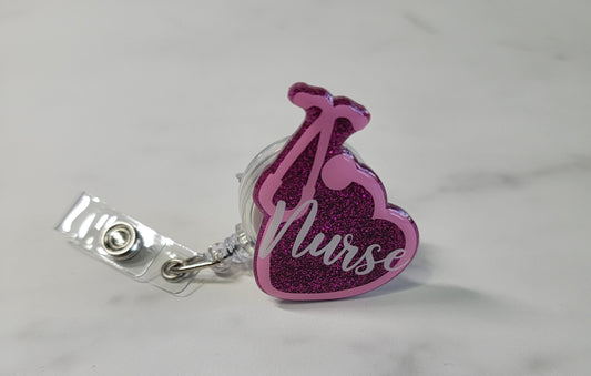 HEART AND STETHOSCOPE BADGE REEL