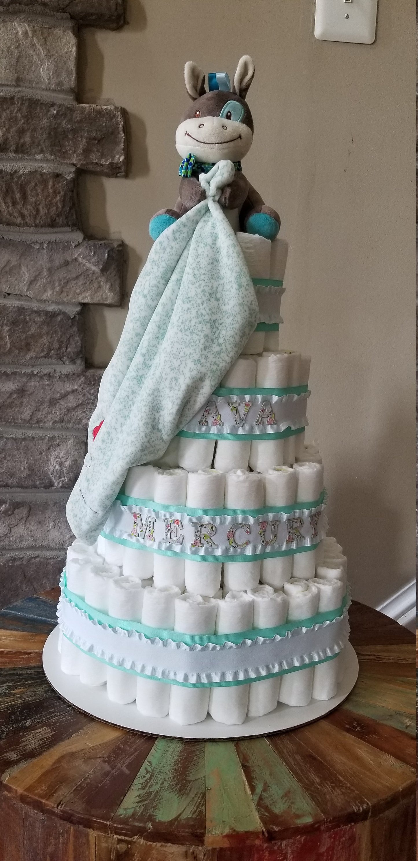 CUSTOM MADE PERSONALIZED DIAPER CAKE
