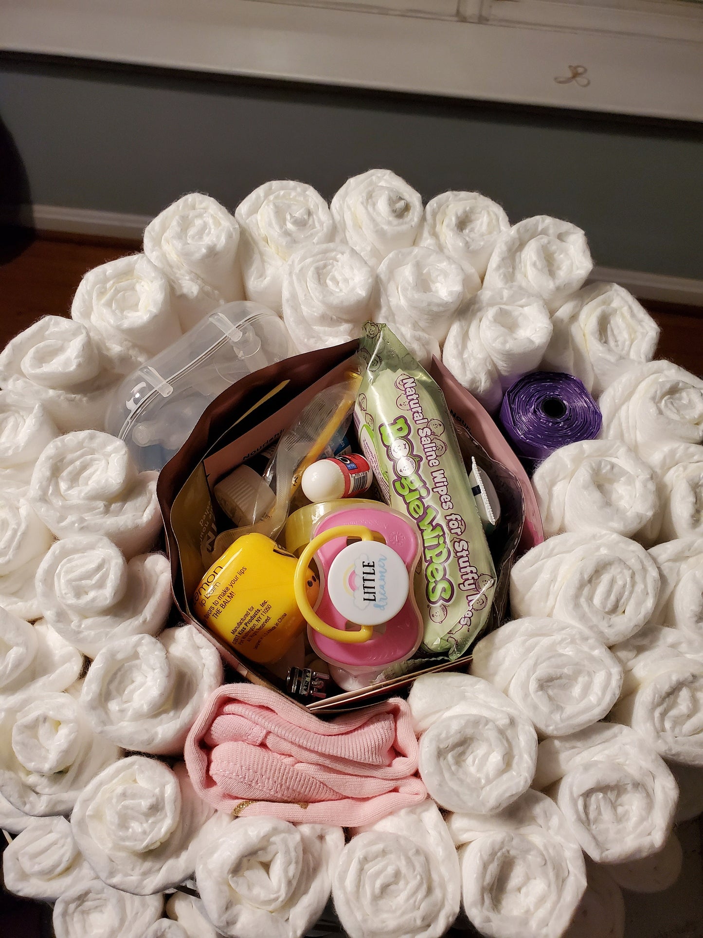 BABY GIRL BUTTERFLY DIAPER CAKE