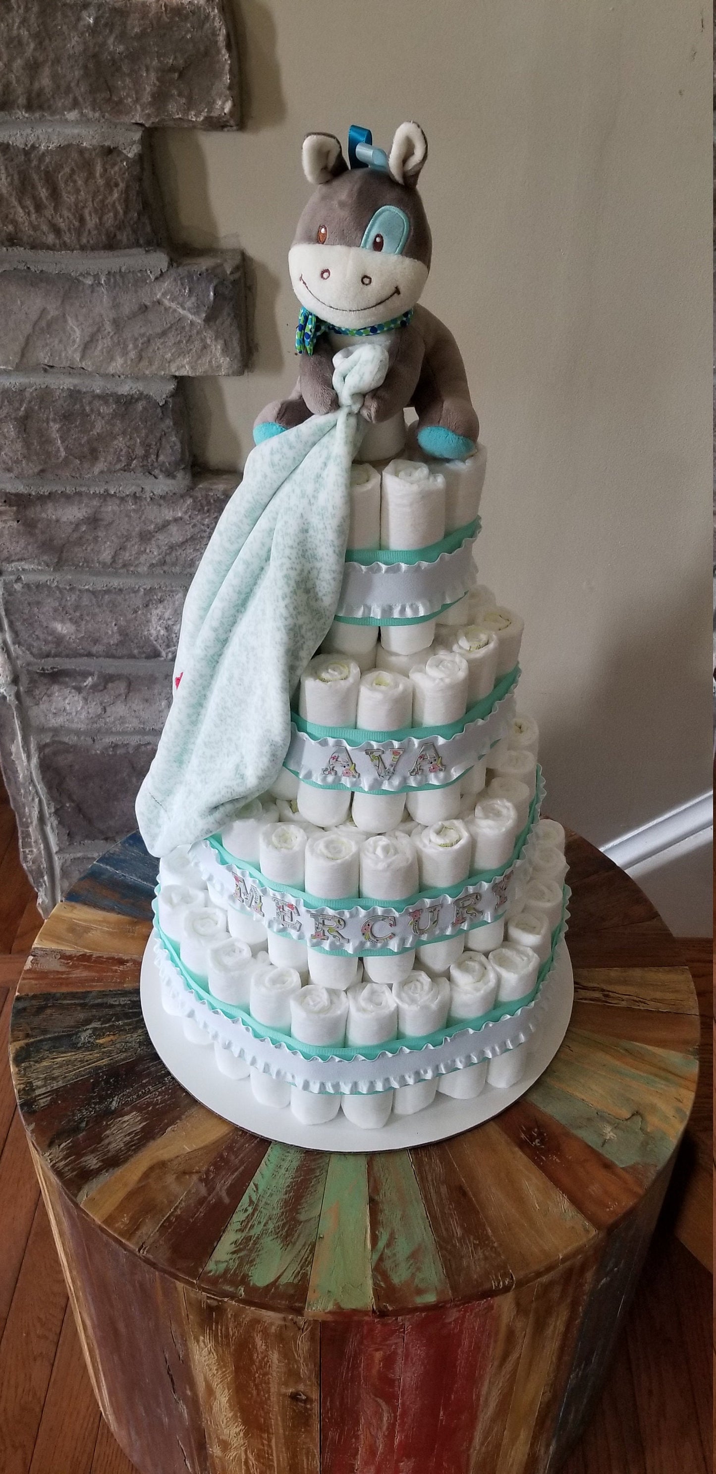 CUSTOM MADE PERSONALIZED DIAPER CAKE