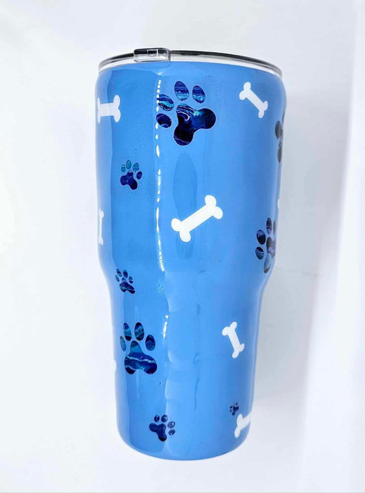 PAW PRINT AND BONE TUMBLER