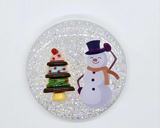 SNOWMAN AND CHRISTMAS TREE 3D BADGE REEL