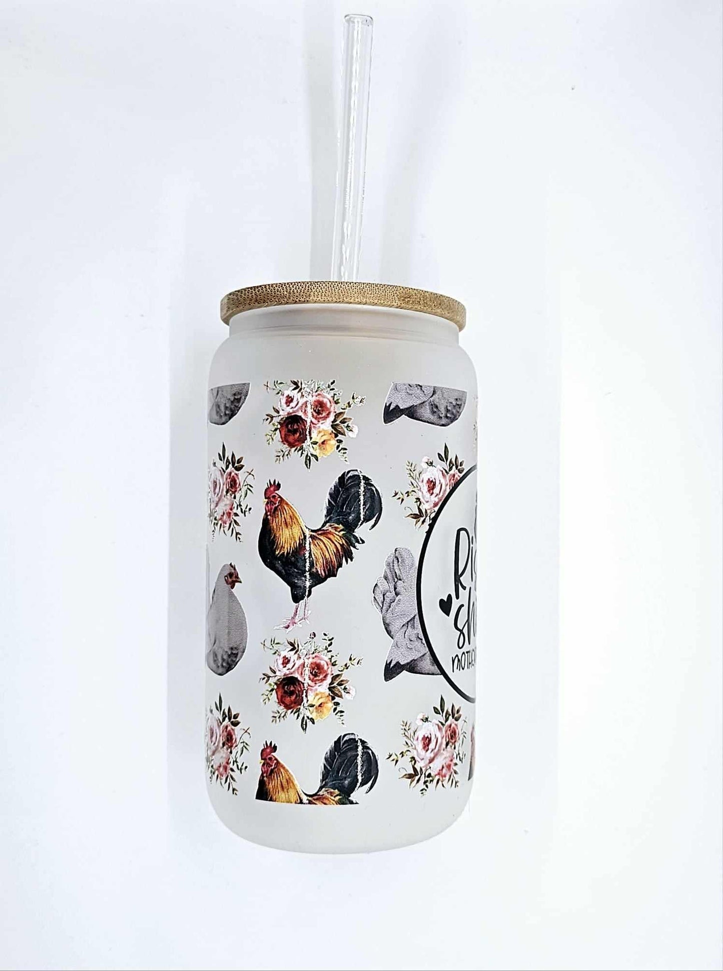 RISE AND SHINE MOTHER CLUCKERS GLASS CAN TUMBLER