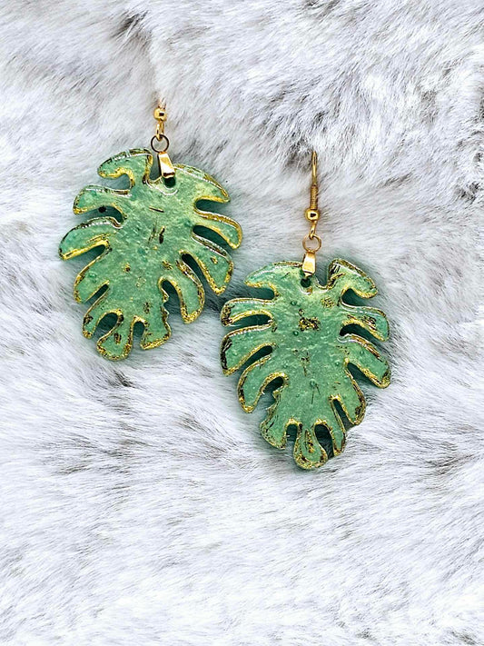 MONSTERA LEAF RESIN EARRINGS
