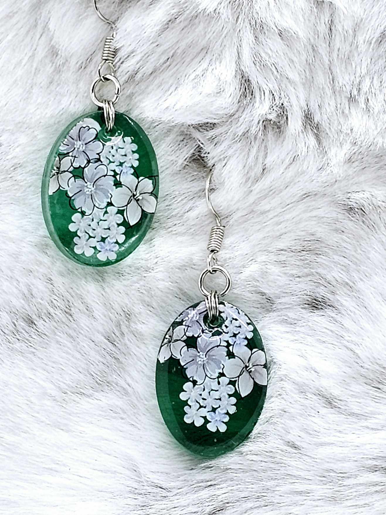 FLOWER PRINT RESIN EARRINGS