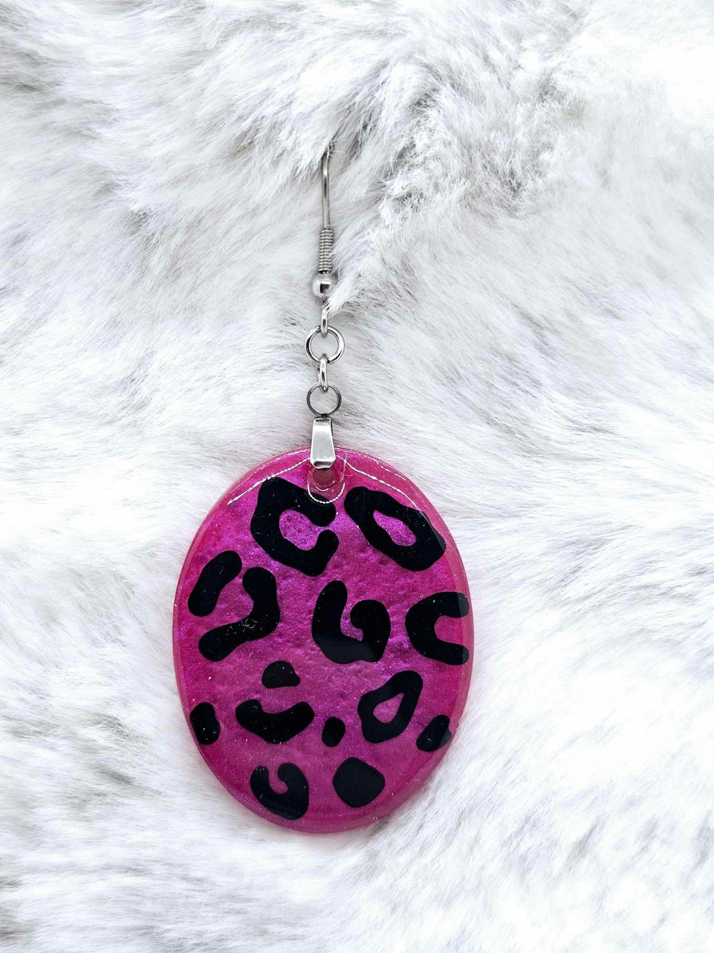 LEOPARD PRINT RESIN EARRINGS