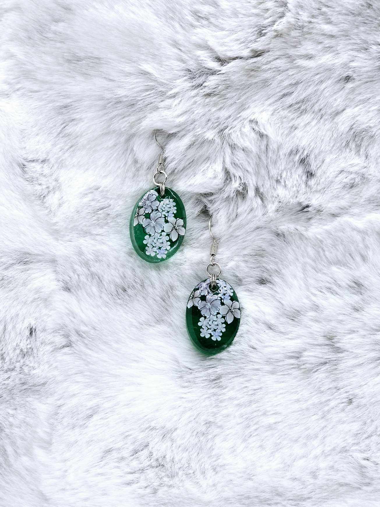 FLOWER PRINT RESIN EARRINGS
