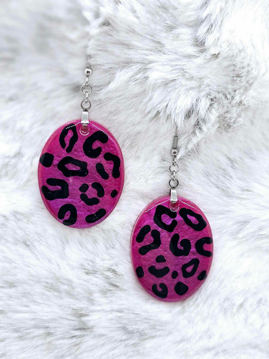 LEOPARD PRINT RESIN EARRINGS