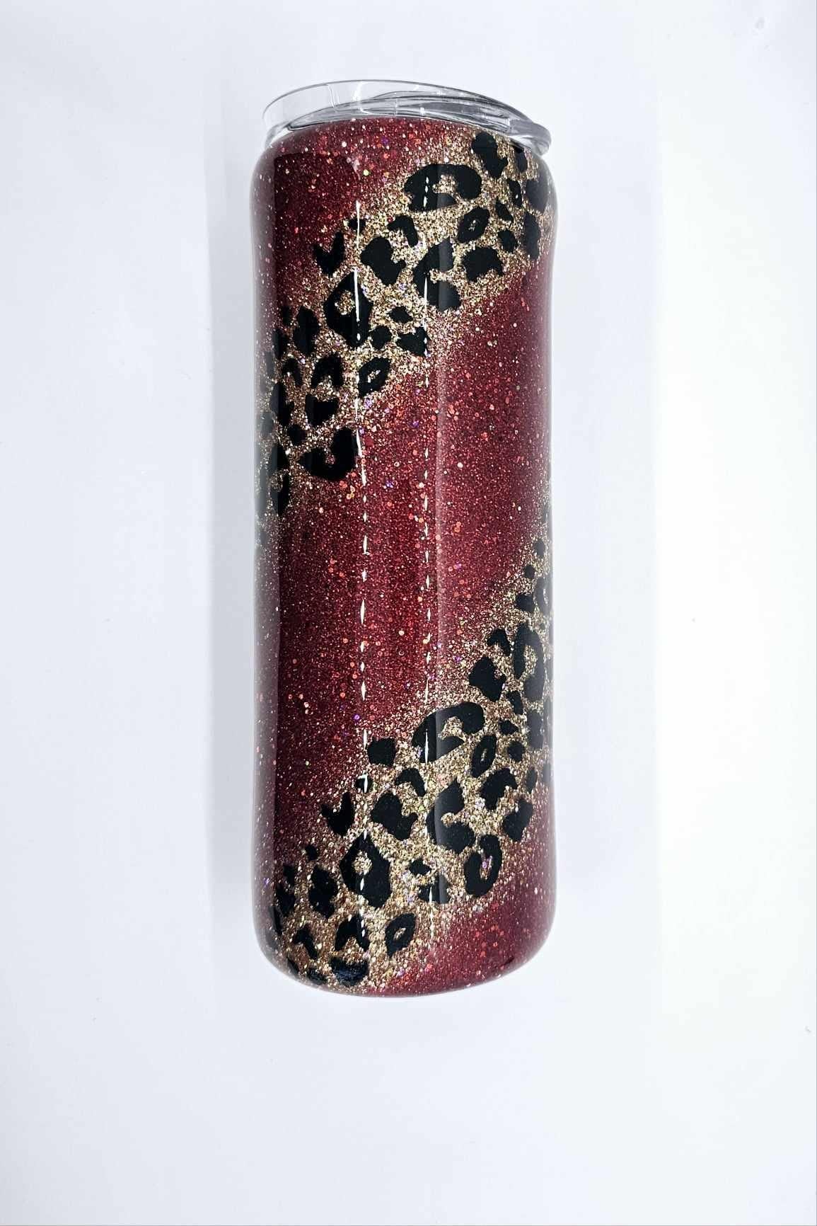 RED AND GOLD WITH LEOPARD PRINT TUMBLER